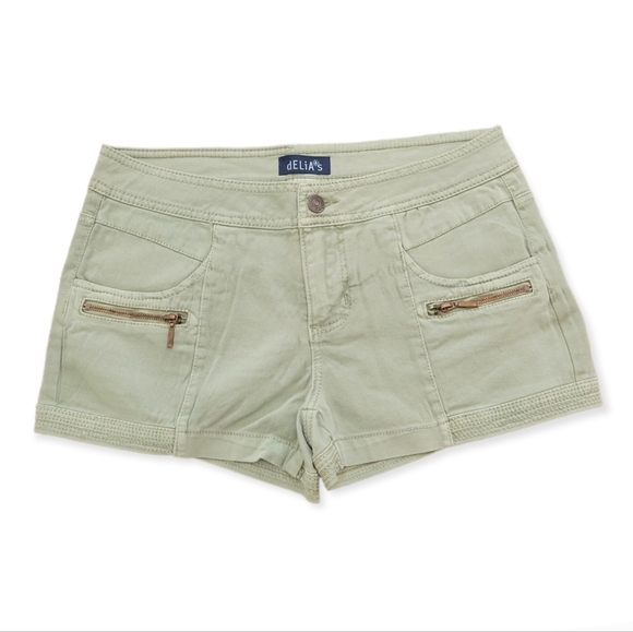 Delia's Twill Khaki Olive Short Shorts 5 - Picture 1 of 9